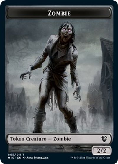 Zombie // Jeton double face zombie (005 MIC/005 MID) [Innistrad : jetons de commandant de chasse de minuit] 