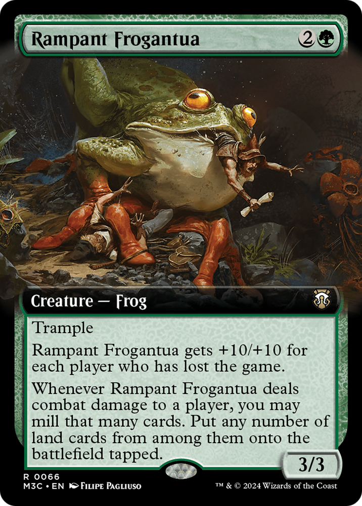 Rampant Frogantua (Art étendu) [Modern Horizons 3 Commander] 