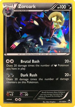 Zoroark (71/108) (Cracked Ice Holo) (Theme Deck Exclusive) [Black & White: Dark Explorers]