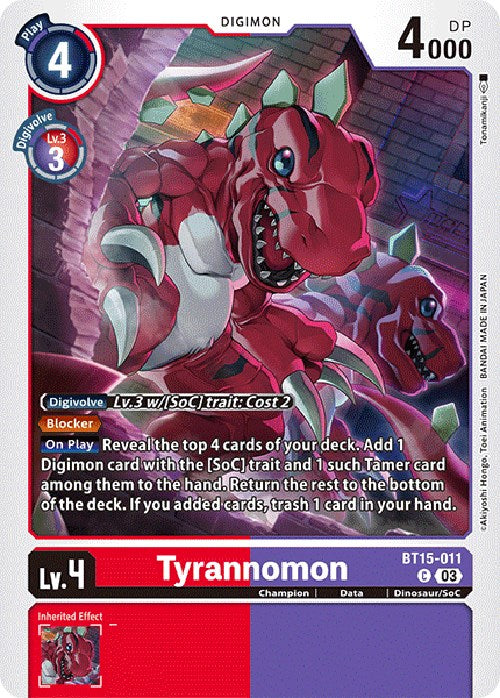 Tyrannomon [BT15-011] [Dépasser l'Apocalypse] 