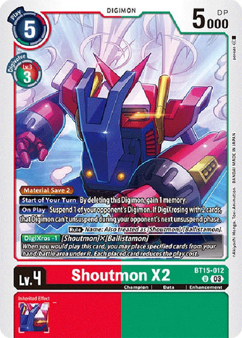 Shoutmon X2 [BT15-012] [Dépasser l'Apocalypse] 