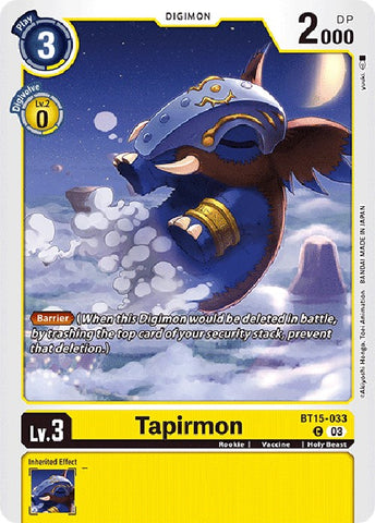 Tapirmon [BT15-033] [Dépasser l'Apocalypse] 