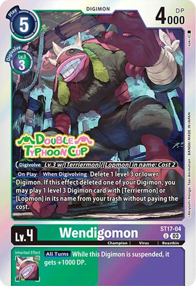 Wendigomon [ST17-04] [Deck de démarrage : Cartes de pré-version du jeu de deck avancé Double Typhoon] 