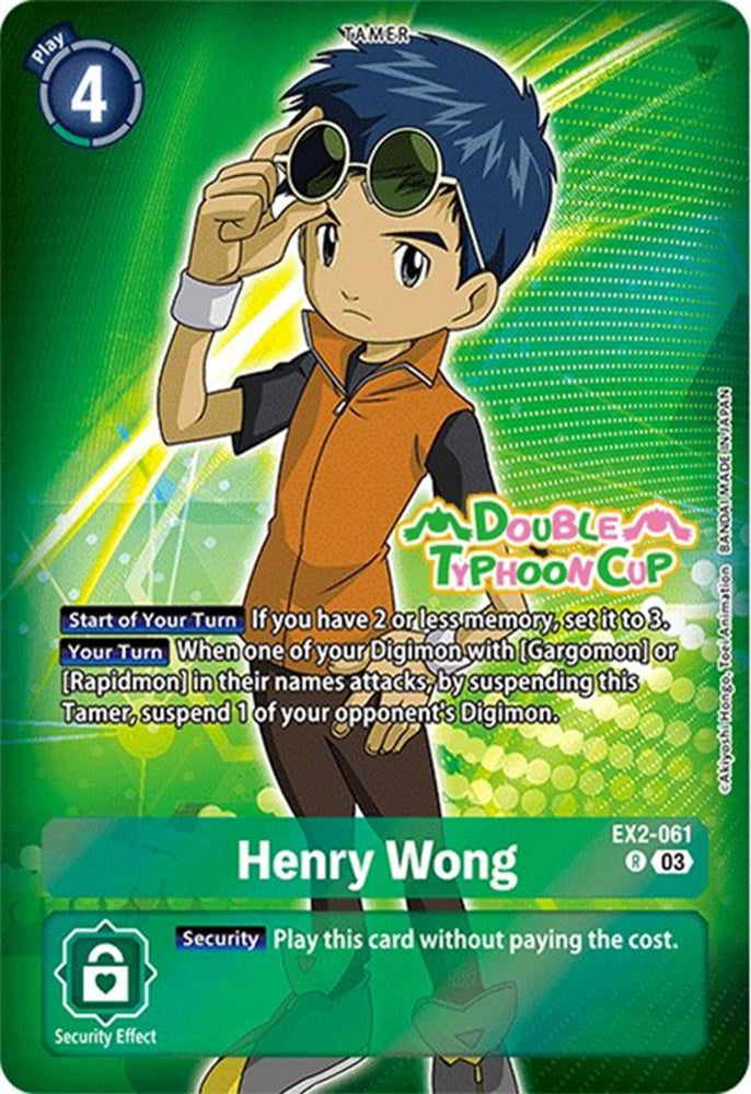 Henry Wong [EX2-061] (Réimpression) [Starter Deck : Double Typhoon Advanced Deck Set Cartes de pré-version] 