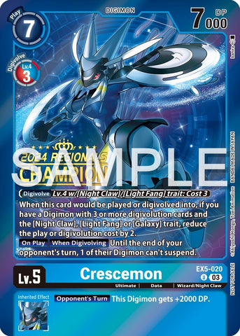 Crescemon [EX5-020] (2024 Regionals Champion) [Animal Colosseum Promos]