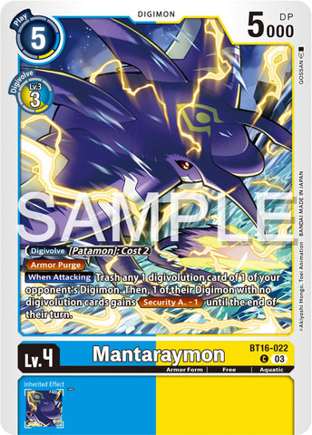 Mantaraymon [BT16-022] [Observateur débutant] 