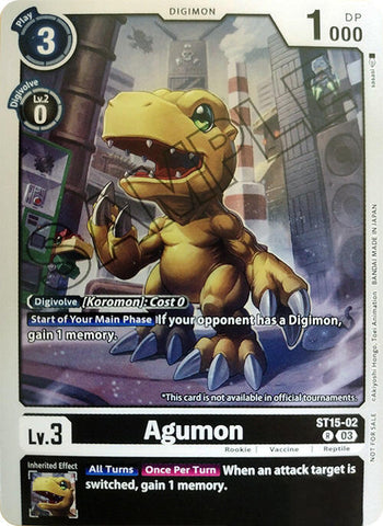 Agumon [ST15-02] (Exclusivité Demo Deck) [Deck de Démarrage : Dragon du Courage] 