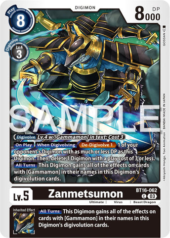 Zanmetsumon [BT16-062] [Observateur débutant] 