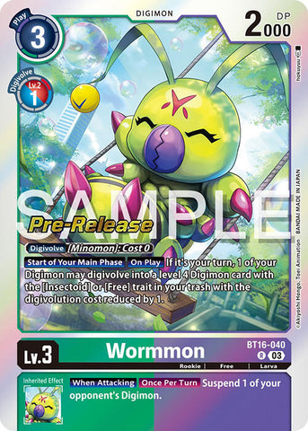 Wormmon [BT16-040] [Promos de pré-version de Beginning Observer] 