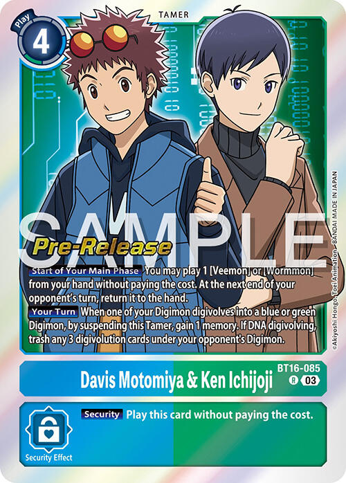 Davis Motomiya et Ken Ichijoji [BT16-085] [Promos de pré-version de Beginning Observer] 