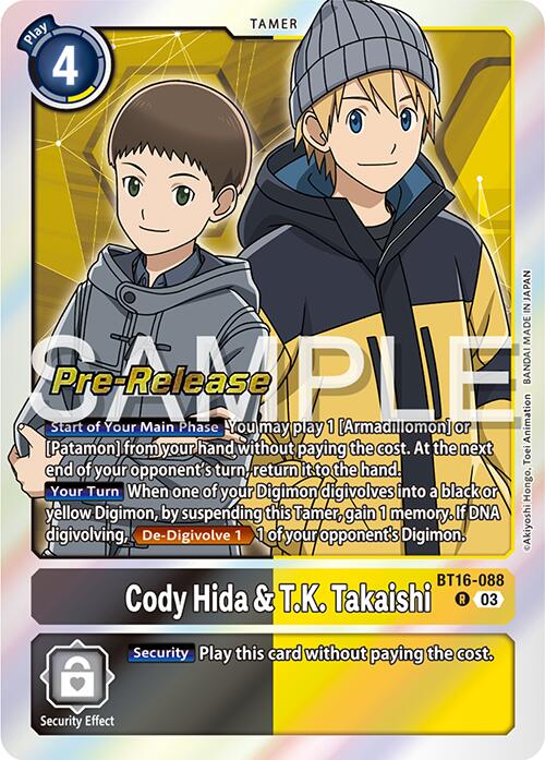 Cody Hida et TK Takaishi [BT16-088] [Promos de pré-version de Beginning Observer] 