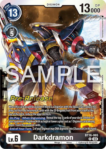 Darkdramon [BT16-065] [Promos de pré-version de Beginning Observer] 