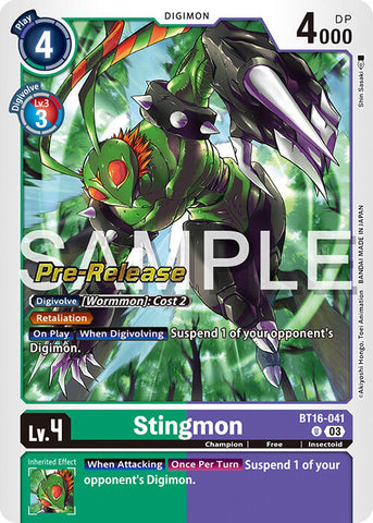 Stingmon [BT16-041] [Promos de pré-version de Beginning Observer] 