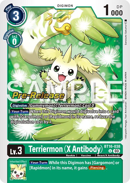 Terriermon (Anticorps X) [BT16-038] [Promos de pré-version de Beginning Observer] 