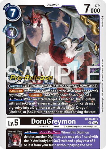 DoruGreymon [BT16-061] [Promos de pré-version de Beginning Observer] 