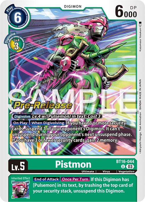 Pistmon [BT16-044] [Promos de pré-version de Beginning Observer] 