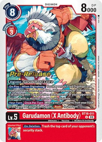 Garudamon (Anticorps X) [BT16-011] [Promotions pré-lancement de Beginning Observer] 