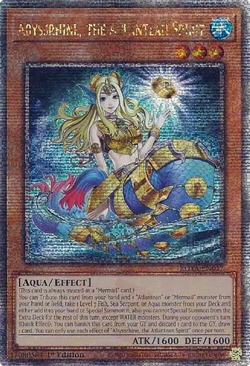 Abyssrhine, the Atlantean Spirit (Quarter Century Secret Rare) (ROTA-EN017) - Rage of the Abyss 1st Edition