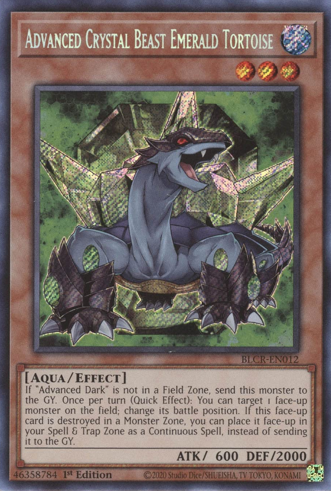 Tortue émeraude avancée Crystal Beast [BLCR-EN012] Secret Rare 