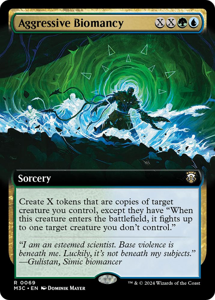 Biomancie agressive (art étendu) (Ripple Foil) [Modern Horizons 3 Commander] 