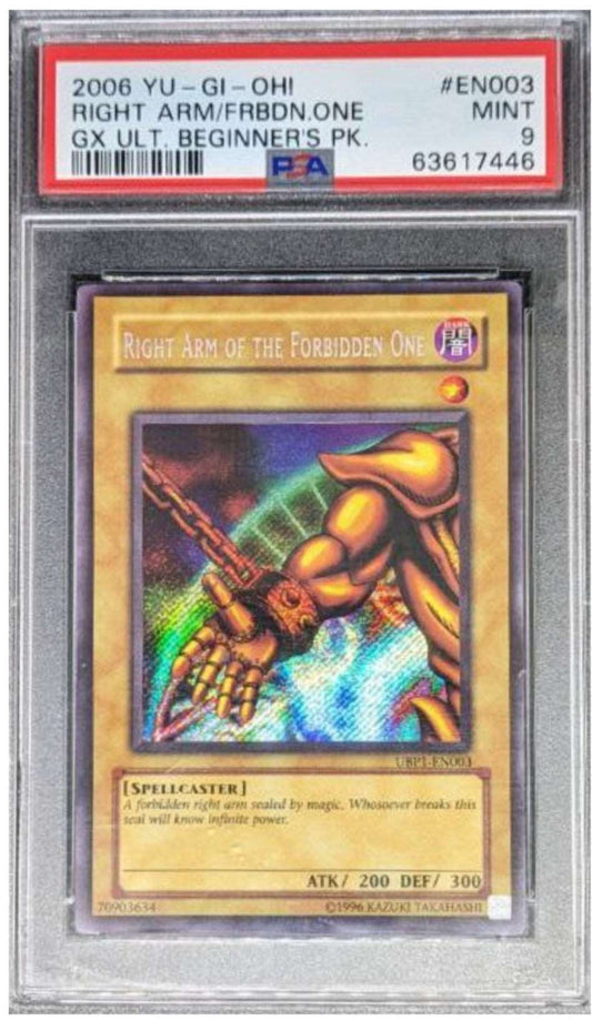 Yugioh - PSA 9 - Right Arm of the Forbidden One - Secret Rare - UBP1