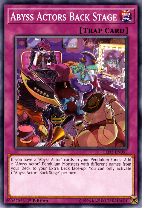 Abyss Actors Back Stage (LED3-EN055) - Legendary Duelists: White Dragon Abyss 1st Edition